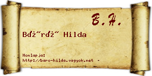 Báró Hilda névjegykártya
